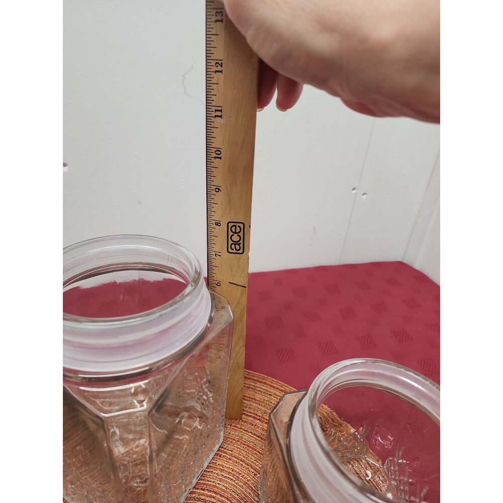 VintageKoeze's Apothecary/Cannister Jars W Gaskets Set Of 3Diamond Pattern 1980s - Picture 6 of 12